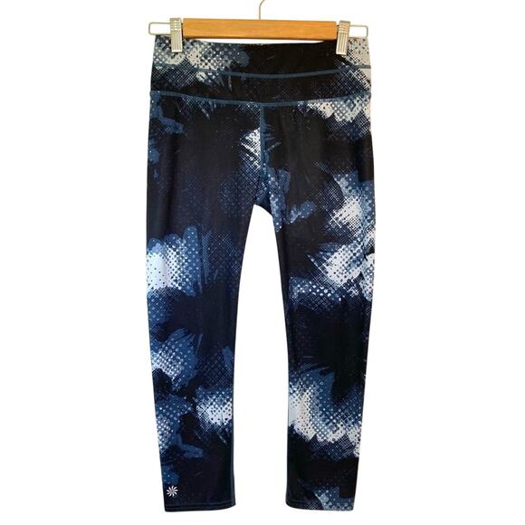 ATHLETA Capri Leggings Size XS Electric Sonar‎ Blue Yoga Running Active Athletic - Picture 2 of 8